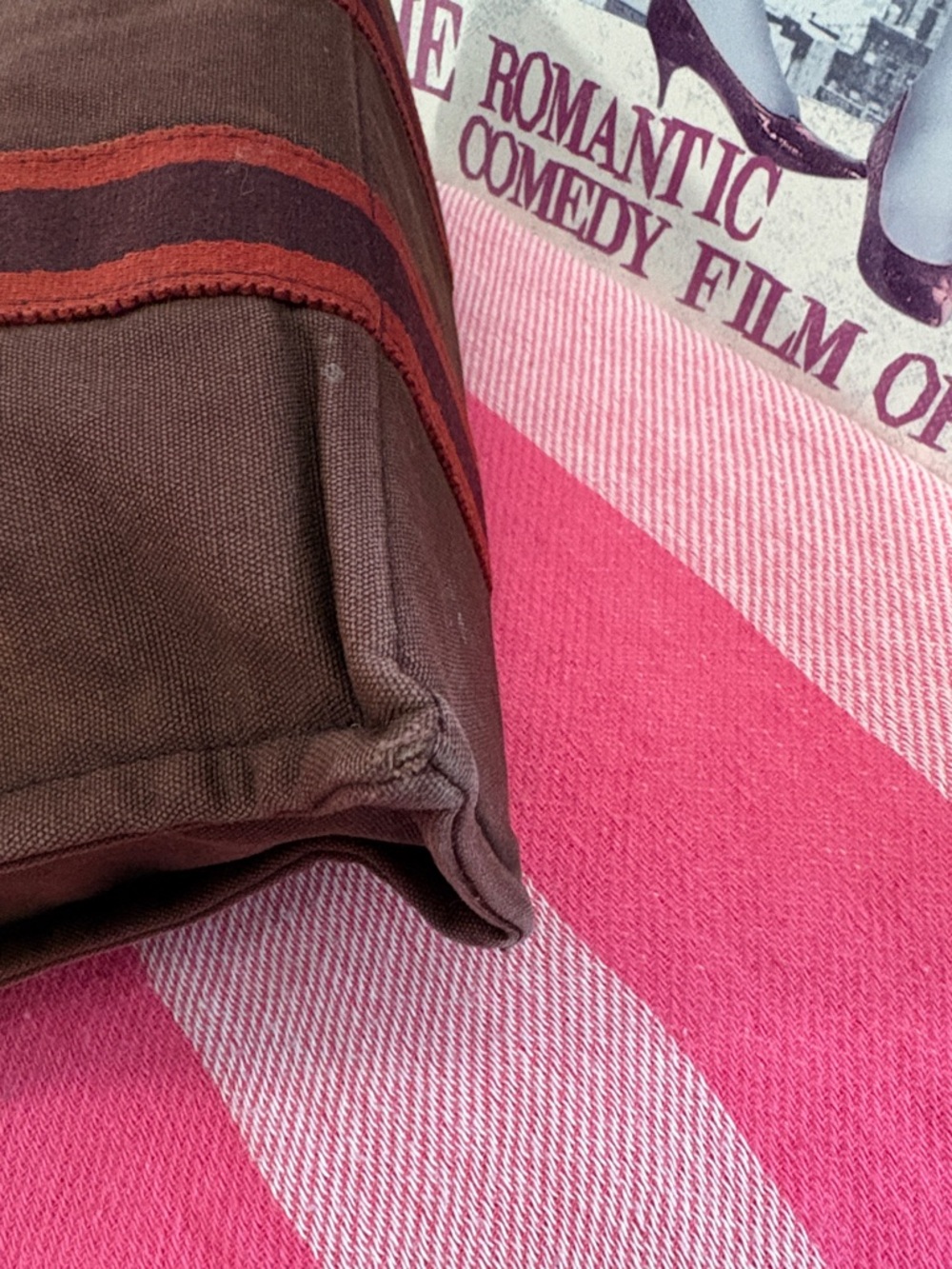 Hermes small Tote Bag with Red Stripe Handles - Picture 9 of 10